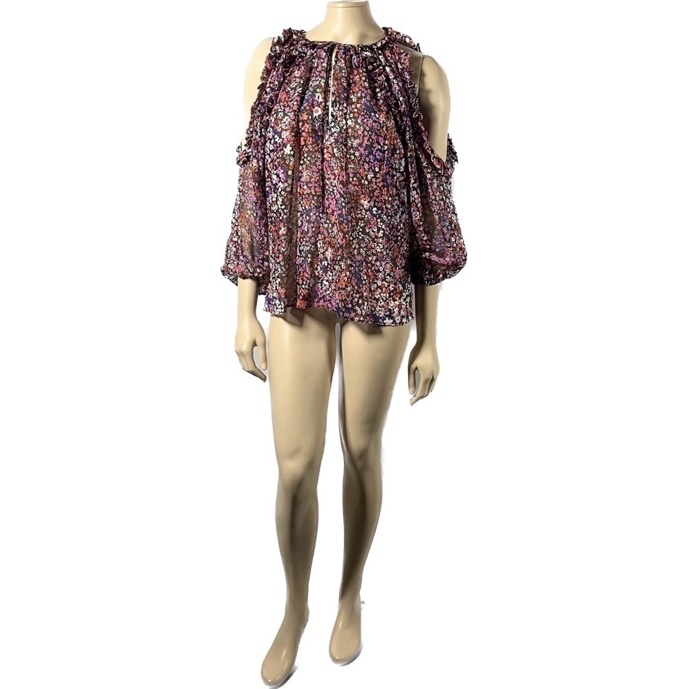 NWT Maje Floral Silk Lumiere Blouse